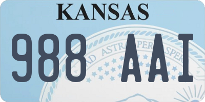 KS license plate 988AAI