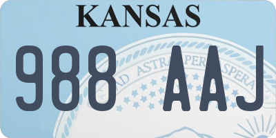 KS license plate 988AAJ