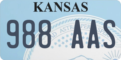 KS license plate 988AAS