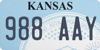 KS license plate 988AAY