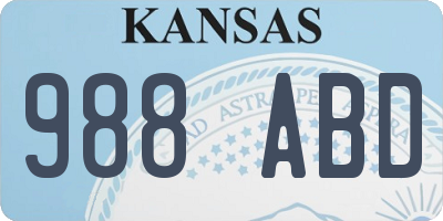 KS license plate 988ABD