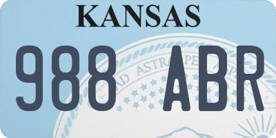 KS license plate 988ABR