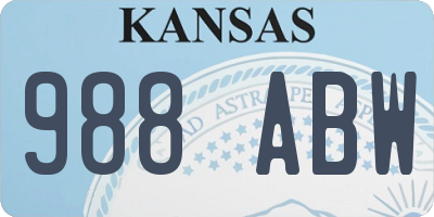 KS license plate 988ABW