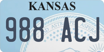 KS license plate 988ACJ