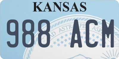 KS license plate 988ACM