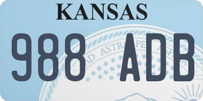 KS license plate 988ADB