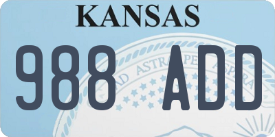 KS license plate 988ADD