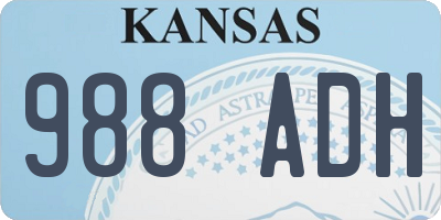 KS license plate 988ADH