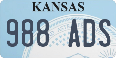KS license plate 988ADS
