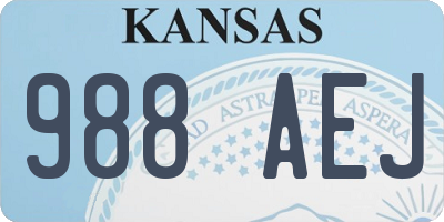 KS license plate 988AEJ