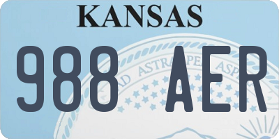 KS license plate 988AER