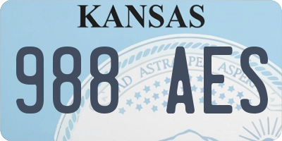 KS license plate 988AES