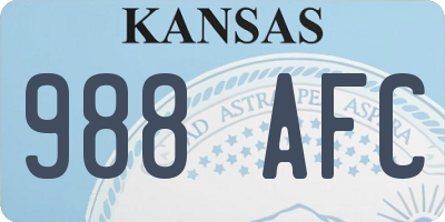 KS license plate 988AFC
