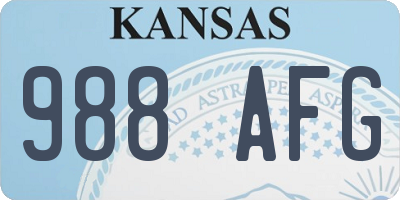 KS license plate 988AFG