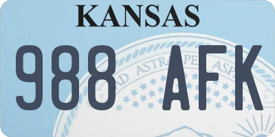 KS license plate 988AFK