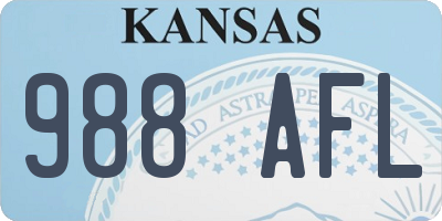 KS license plate 988AFL