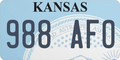 KS license plate 988AFO
