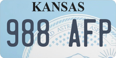 KS license plate 988AFP