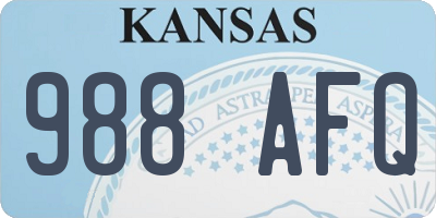 KS license plate 988AFQ