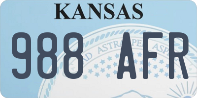 KS license plate 988AFR