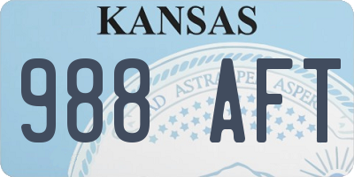 KS license plate 988AFT