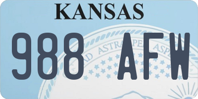 KS license plate 988AFW