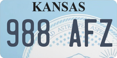 KS license plate 988AFZ