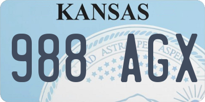 KS license plate 988AGX