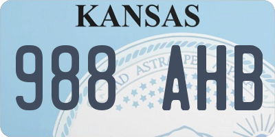 KS license plate 988AHB
