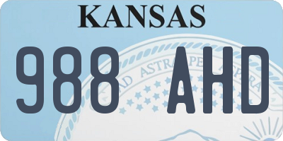 KS license plate 988AHD