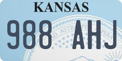 KS license plate 988AHJ