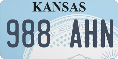 KS license plate 988AHN