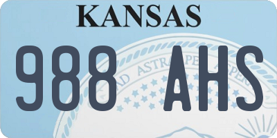 KS license plate 988AHS