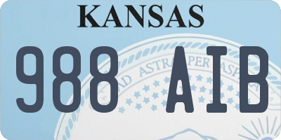 KS license plate 988AIB