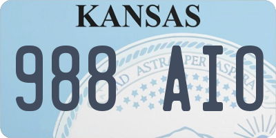 KS license plate 988AIO
