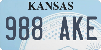 KS license plate 988AKE