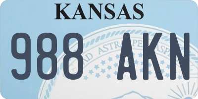 KS license plate 988AKN