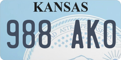 KS license plate 988AKO