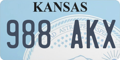 KS license plate 988AKX
