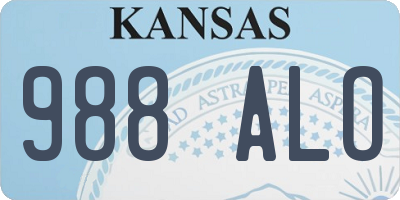 KS license plate 988ALO