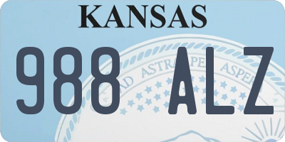 KS license plate 988ALZ