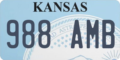 KS license plate 988AMB