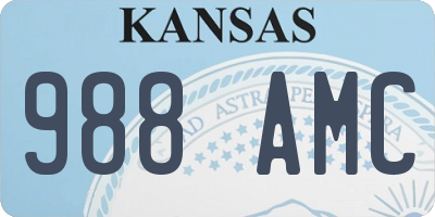 KS license plate 988AMC