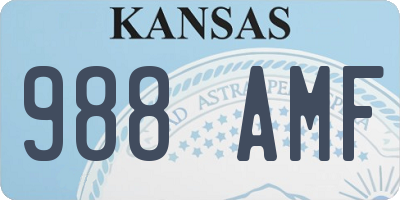 KS license plate 988AMF