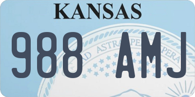 KS license plate 988AMJ