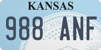 KS license plate 988ANF