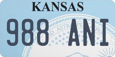 KS license plate 988ANI