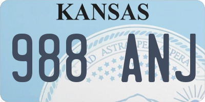 KS license plate 988ANJ