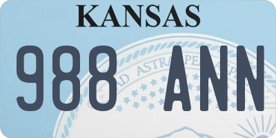 KS license plate 988ANN