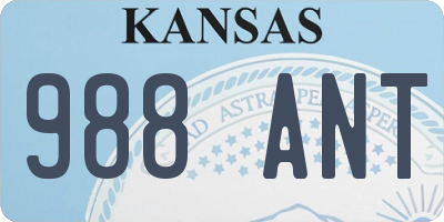 KS license plate 988ANT